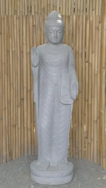 Product image of the product “Standing Buddha - Abhaya mudra made of Riverstone, ca. 179 cm High ”